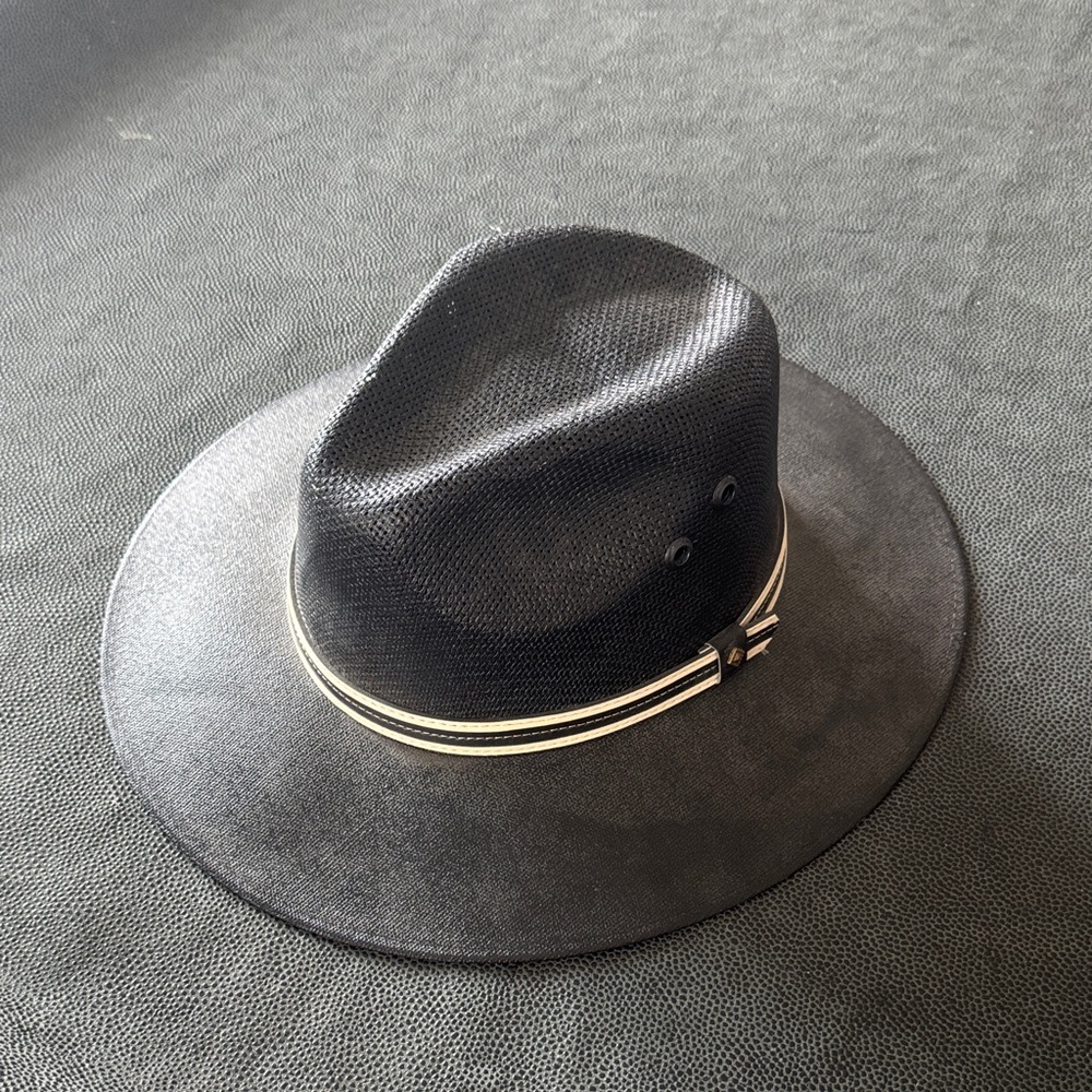 Chic Black Hat with Cream Band